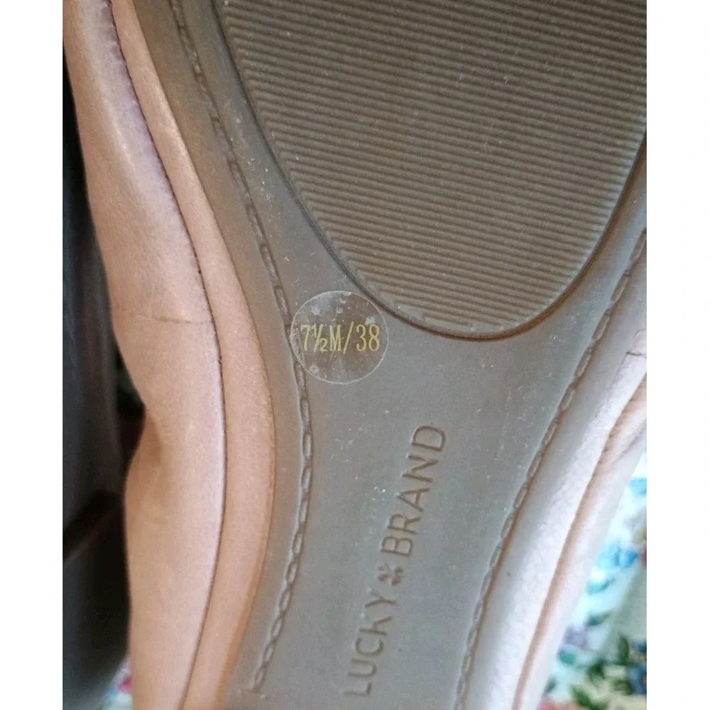 Women's LUCKY BRAND Erin Ballet Flats Slip On‎ Comfort Tan Leather Sz 7.5